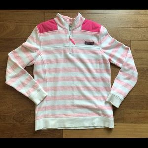 Vineyard Vines pink and white striped shep shirt